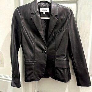 Black faux leather blazer